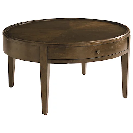 Round Cocktail Table with Drawer